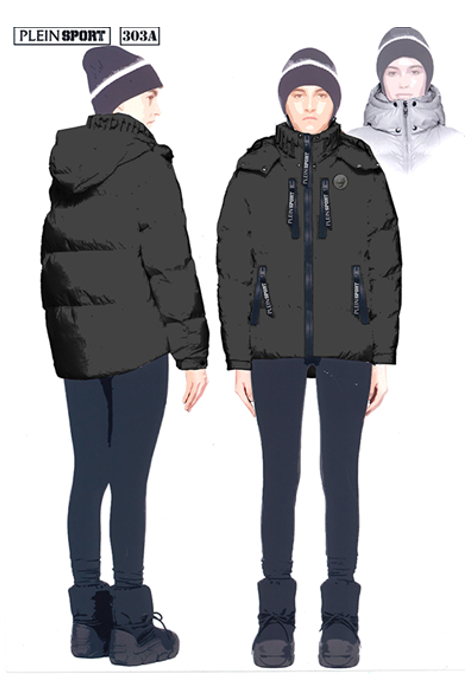 Plein Sport WOMEN OUTWEAR - Padded Black Jacket - DPPS306Q99 - Plein Sport Sporting Goods | Ebikes Parts and Accessories