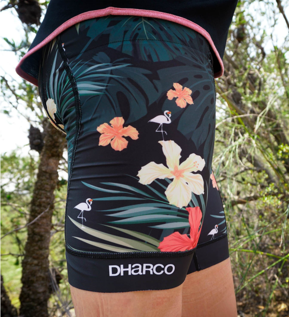 DHaRCO WOMENS PADDED PARTY PANTS - HAWAIIAN FLAMINGO